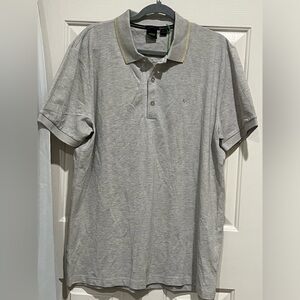 BOSS Light Gray Polo with Yellow Trim men SIZE XXL